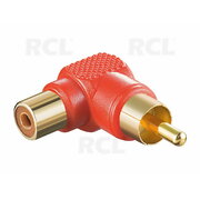 ADAPTERIS - PERĖJIMAS  RCA (K) <-> RCA (L), 90° kampu raudonas CPE108R.jpg