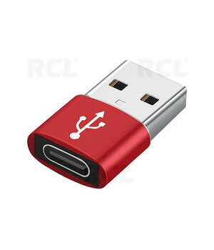 ADAPTER OTG USB A 2.0 (M) <-> USB C type (F),  red CPEK018R.jpg