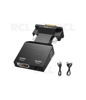 ADAPTERIS - KEITIKLIS iš VGA į HDMI, su USB ir Audio kabeliais CPEK027.jpg
