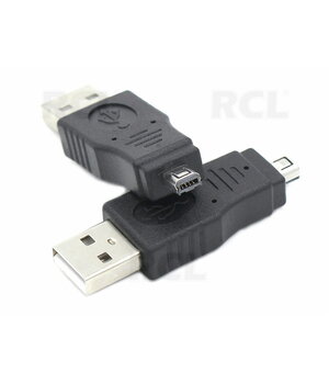 ADAPTERIS - PERĖJIMAS  USB A (K) <-> mini USB (K) 4pin CPEKUSB10.jpg