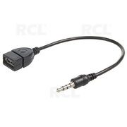 АДАПТЕР  OTG USB A (Г) <-> 3,5 мм 4pin (Ш) Jack, с кабелем 130 мм CPEKUSB6.jpg