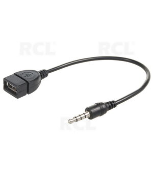АДАПТЕР  OTG USB A (Г) <-> 3,5 мм 4pin (Ш) Jack, с кабелем 130 мм CPEKUSB6.jpg