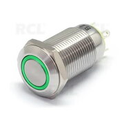 MYGTUKAS ON-(OFF) 12V DC, 3A, ø12mm, IP67, su žalia LED indikacija CPR01911Z.jpg