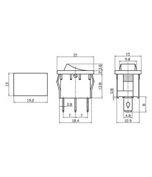 ROCKER SWITCH 6A / 230V, 10A / 125VAC, with illuminated, red, ON-ON CPR41X+1.jpg