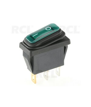 КЛАВИШНЫЙ ПЕРЕКЛЮЧАТЕЛЬ 15A/250V, 20A/125VAC, 1 полюс, герметичный, зеленая индикация, ON-OFF CPR443Z.jpg