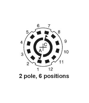 ROTARY SWITCH 2pin x 6way, 0.3A  / 125AC, 1A / 30VDC, with auriform terminals CPR6XX+206.jpg