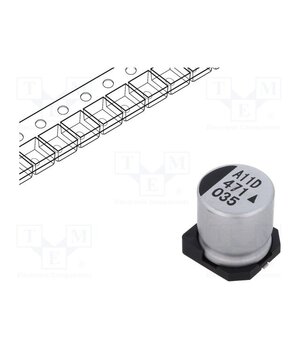 AEA1213471M035R Capacitor: electrolytic; SMD; 470uF; 35VDC; Ø12.5x13.5mm; 5000h nk0II46lpLt-04vfxG2ietCminJThunvcA4bblxiDSY