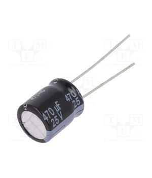 EEUFR1E471 Capacitor: electrolytic; low ESR; THT; 470uF; 25VDC; Ø10x12.5mm 7dQJzvJX4zWg6iYzze0nOw9NZsYH4GK1rXhnAQKihpE