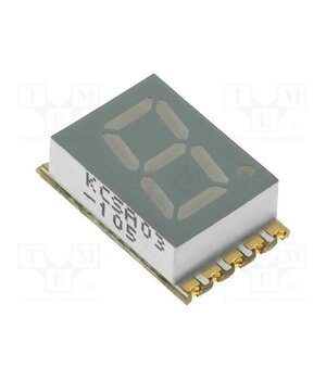 KCSA03-105 Display: LED; 7-segment; 7.62mm; 0.3"; No.char: 1; red; 8÷27mcd; SMD roZP7l7ZFcFeCX_qVTdZa7RKXxFDjdgiI9clGv5PjmU
