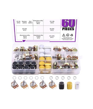 Potenciometru un pogu komplekts, 60 gab.

 ABRR151.jpg