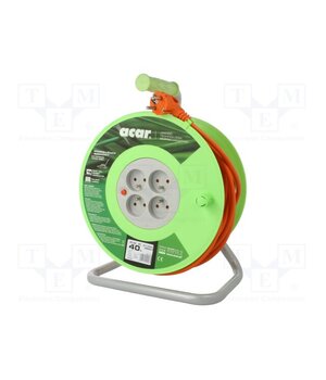 M01802 Extension lead; 3x1.5mm2; reel; Sockets: 4; PVC; orange; 40m VDpcyTv4uRy7WFvKhiMgUoJTbPElBI0woO970ULYruk