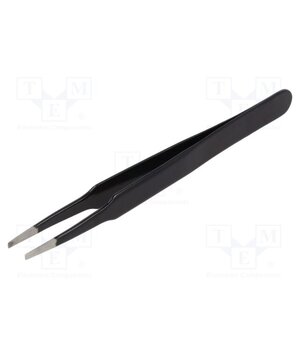 5-859-13 Tweezers; Blade tip shape: flat; Tweezers len: 125mm; ESD tQTJzUNdP0lrfeT9sephtI1itXM1WvlTcjHiuNzqwOY