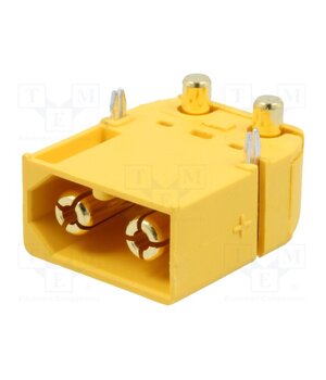 XT60PW-M Connector: DC supply; socket; male; XT60; 30A; 500V; PIN: 2; on PCBs 9o4MzfsQQ_rksPt09AF6C1xcME6grWXTZxHhgPalE1A