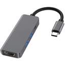 ADAPTERIS USB-C į HDMI, 2xUSB3.0, micro USB