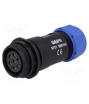 SP2111C/S7II-1N Connector: circular; plug; female; PIN: 7; IP68; SP21; 7÷12mm; 15A AGbaLfcOQ1c4RXZ03XX1bSSbvkjtzCNbQuKA_fRfObY