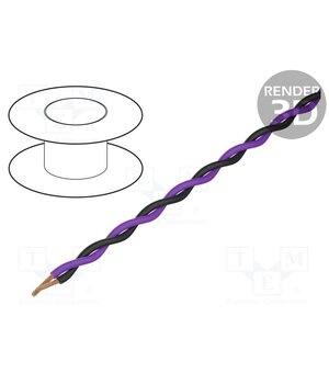 TSK1130 VIOLET BLACK Wire: assembly; 2x0.25mm2; stranded; Ext.dimensions: 2x1.4mm; 100m w79pweE9ksy7yJrAAdnBAgEaqMl51GG2HgMYNoNvlVI