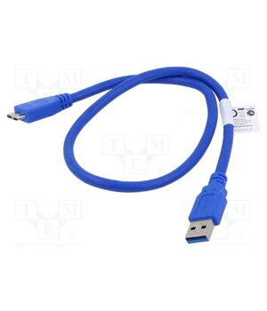 CA-US3M-10CC-0005-B Cable; USB 3.0; USB A socket,USB B micro plug; gold-plated; 0.5m bjhduKPB4vEAfdcOEpjhOIFr2_5UAA7akmjGlcbNFGI