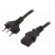6011.0215 Cable; 3x1mm2; IEC C13 female,SEV-1011 (J) plug; PVC; 2.5m; black mKh3MAhQst0DfrzvYaB3mgd4yOxM4M7GHMvn7kYOZkY