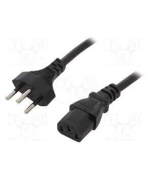 6011.0215 Cable; 3x1mm2; IEC C13 female,SEV-1011 (J) plug; PVC; 2.5m; black mKh3MAhQst0DfrzvYaB3mgd4yOxM4M7GHMvn7kYOZkY