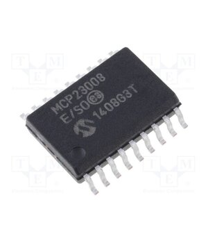 MCP23008-E/SO IC: interface; I/O expander; 1.7Mbps; 1.8÷5.5VDC; I2C; SMD; SO18 TZzJ3VsWG_3GzhFH9Rfr3QSv-YPtwYCA5ML9ELesCgs