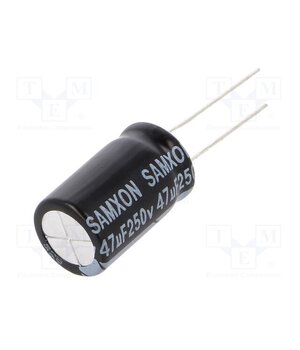 ERD476M2EI20RRSNF Capacitor: electrolytic; THT; 47uF; 250VDC; Ø12.5x20mm; ±20%; RD BOnzJE-gxZNI6SjT8S9hDPVxvsqknk_J857Dg-7An2Q