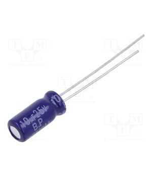 ECEA1EN100U Capacitor: electrolytic; bipolar; THT; 10uF; 25VDC; Ø5x11mm; ±20% mw_v4XMbUEHlfvRjv7urutvca90mluAgalGTYBzZx78