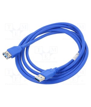 CA-US3E-10CC-0018-B Cable; USB 3.0; USB A socket,USB A plug; gold-plated; 1.8m; blue SaDeoy0GnB4jn2Ml2SKJTxS-NZkEamCtpDPnsxxMTY8
