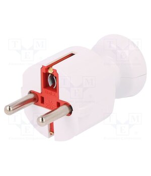 WT-40 BI Connector: AC supply; male; plug; 2P+PE; 250VAC; 16A; white; PIN: 3 d8-2CTHO-SUSFly809COjM4Qx9jcrcZfw1xCBt1MazI