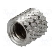 11M4NI Threaded insert; brass; nickel; M4; L: 5.9mm; Øout: 5.95mm jLqDY65BfrxChyvAjHVcPmp6nQr_DKPXTKqp2pCFVlI