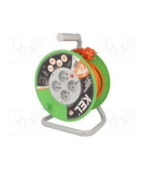 W-97044 Extension lead; 3G1mm2; 25m; PVC; orange; Sockets no: 4; reel; 10A 72K8SVEOHpxgQFCo7eVmKYeb-MHNxOX0slP26yYBM9o