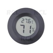 LCD Display Thermometer -  Hygrometer, black, round 