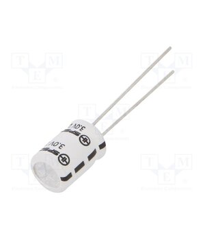 SCV0001C0-003R0LTZ Supercapacitor; 1F; 3VDC; Body dim: Ø8x12mm; Pitch: 3.5mm; Ir: 5uA xMfljd8f_BhUAyoq-l6-pNU4QCIANR6OpNOv6WJkGx8