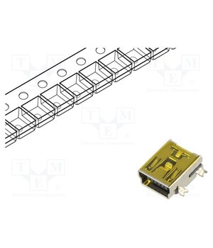 ESB34101000Z Connector: USB B mini; socket; SMT; PIN: 5; horizontal 9NDZ7IO0fQBpCLeYfz6GW8xyXoJx3BPlcG65LiKmjEg