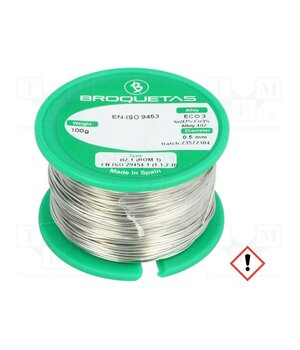 ECO3 B2.1 0,5MM 100GR Tin; lead free; Sn97Cu3; 0.5mm; 100g; reel; 230°C; Flux: SW26 z55ua_VScOoakzI67mhqQO4_rNRXpY-fy-25fFDvbo8