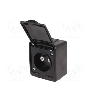 D.3710CG/1 Connector: AC supply; socket; 2P+PE; 250VAC; 16A; black; PIN: 3; IP44 W4Nb_MGFHgR98X2WqVQo4r_jeRz8wXpFHzVGPV_5Dr4