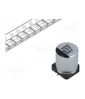 EEHZA1E101XP Capacitor: hybrid; 100uF; 25VDC; SMD; ESR: 30mΩ; ZA; ±20%; Ø6.3x7.3mm 5ouwrYQXDzBlSgU_6tO_-LE-K-8FY8b7eLcwjJT4JOk