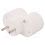 D.3802 Connector: AC supply; splitter; 2P; 250VAC; 16A; Type: round; white NRiSLPcT7AfSOi92a8Mgf0OvokzbapxWqmxfaYBWPVc
