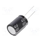 EEUEE2W470S Capacitor: electrolytic; THT; 47uF; 450VDC; Ø18x25mm; ±20%; 10000h tYmvHdlk6kE6uMfTWXWwS6p8bXeOpmfg4WSjzIFj5Dg