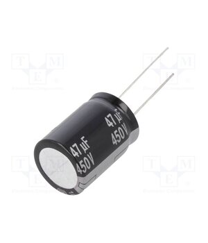 EEUEE2W470S Capacitor: electrolytic; THT; 47uF; 450VDC; Ø18x25mm; ±20%; 10000h tYmvHdlk6kE6uMfTWXWwS6p8bXeOpmfg4WSjzIFj5Dg