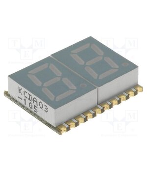 KCDA03-105 Display: LED; 7-segment; 7.62mm; 0.3"; No.char: 2; red; 8÷27mcd; SMD r9XUowvQhAQUzzaDAEp0m7SwM-_QcWz3N6qHchsAAQI