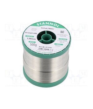 811036 Tin; lead free; Sn99,3Cu0,7+NiGe; 1mm; 500g; reel; 2.5%; Flux: SW33 cZF3_aYYbvpHf-tDGMcFsi1TaPHLYg8xDIr0H0OQFUs