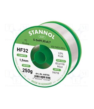 648106 Tin; lead free; Sn99,3Cu0,7; 1.5mm; 250g; reel; 3.5%; Flux: SW32 1mI3geAgbjMcRsv_SubFDC2zc4vaLqj8U0Us1TaRROQ