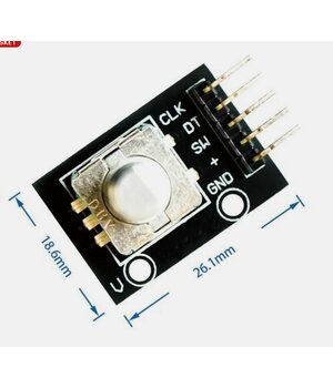 Rotācijas enkodera modulis ar pogu, piemērots Arduino

 ABENK01+2.jpg