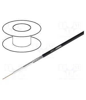 C525 Wire: coaxial; 1x19AWG; wire; Cu; PVC; black; 5mm RWdBzCZxERTCWANZNhrzhb25TtgVlbqMcZkzvrlfRNg
