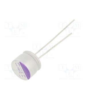63SXE18M Capacitor: polymer; 18uF; 63VDC; THT; ±20%; Body dim: Ø8x7mm; 1000h ZvveGcXnA5QjCfIZwjKOJf3q4iG9JxKrIbaX64hHn5g