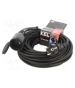 W-97016 Extension lead; 3G1mm2; 20m; rubber; black; Sockets no: 1; 10A KqCZMCY_HJDW9x0MFKjY6bcN5mXIgubL6nZOptF2UyI