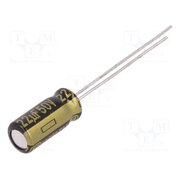 EEUFM1H220 Capacitor: electrolytic; low ESR; THT; 22uF; 50VDC; Ø5x11mm; ±20% 1rnyNuCoYDdMuVaROrwSp-QA2O0C3ZDqYV_NYjs0uy4