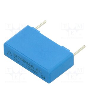 B32672L8222J000 Capacitor: polypropylene; 2.2nF; 2kVDC; 700VAC; 18x10.5x5mm; THT W8nYqjTH8CVof4BDI29jcnQCrovfbL40hvP1v7QjrcI