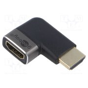 72012 Adapter; HDMI socket,HDMI plug 270° left/right; aluminium G4-RnDRRi3GlJk9Yies7RCjWITg9lYcImAlvsU3urYs