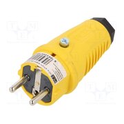 0522-ES Connector: AC supply; male; plug; 2P+PE; 250VAC; 16A; Colour: yellow wKcuaDAIrywx4t15QEV8osQwi-bqcp1-emS4gZByULY